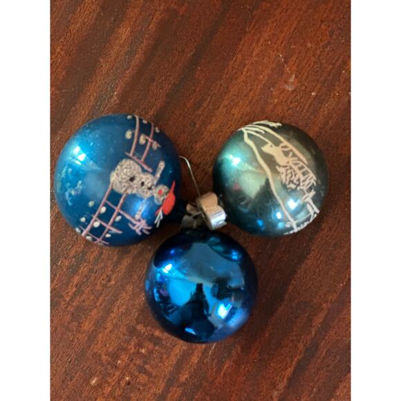 Vintage Mercury Glass Handmade Ornaments Set of 3 - Picture 2 of 5